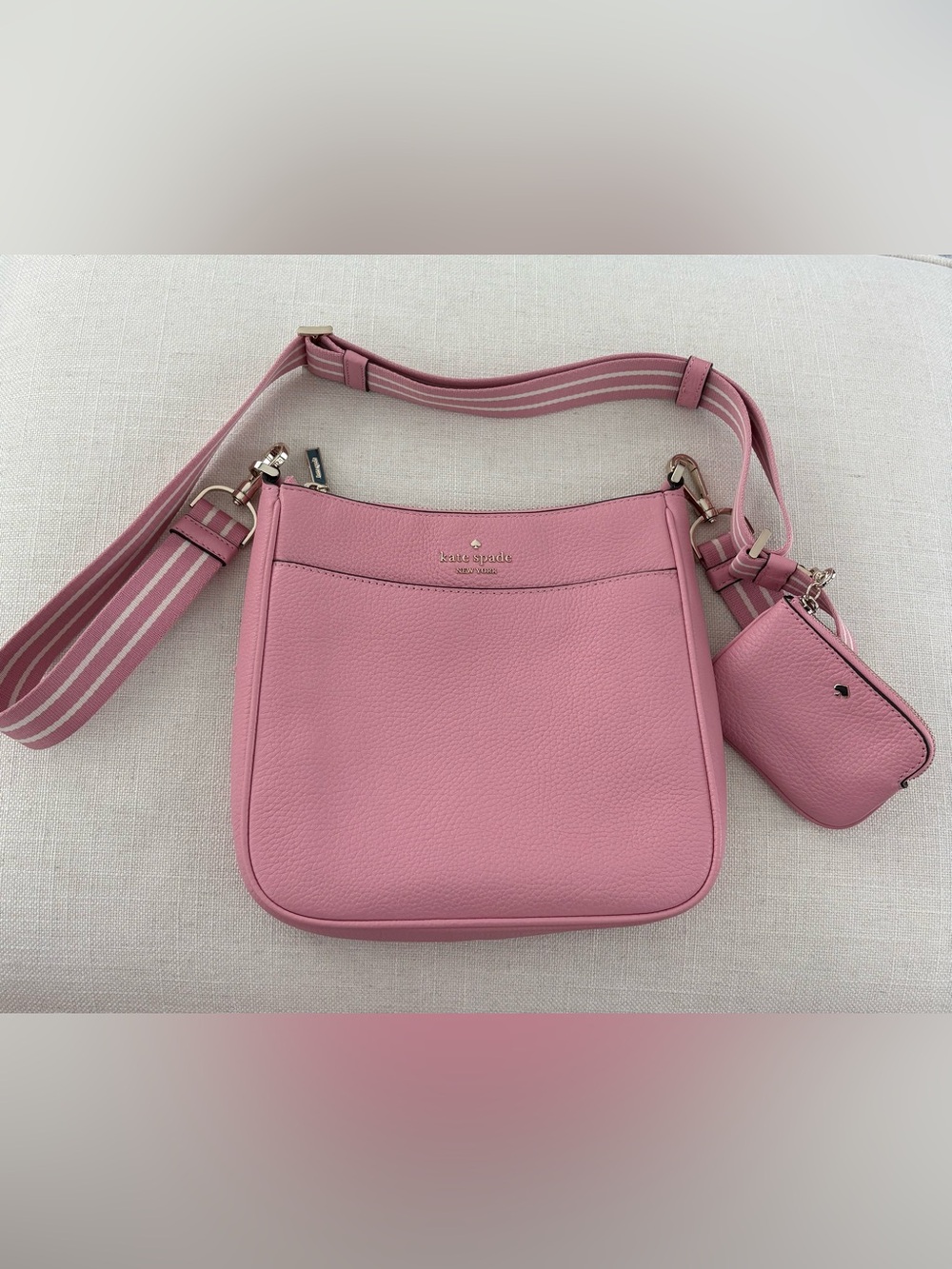 kate spade new york Rosie Swing Pack  Crossbody Purse Pink Pebbled Leather. New